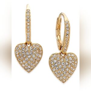 Eliot Danori Pavé Heart Drop Earrings